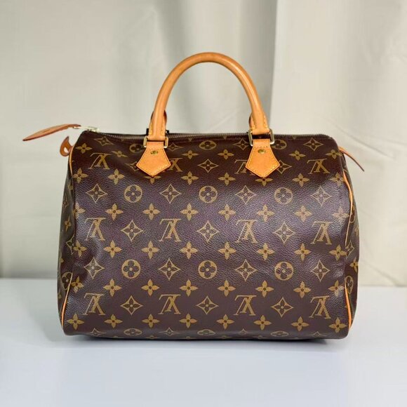 Louis Vuitton Monogram Canvas Speedy 30 Top Handle Bag with Brown Pattern - Picture 1 of 9